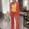 Blazer imprimé orange