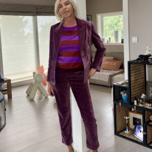 Pantalon velours lisse droit