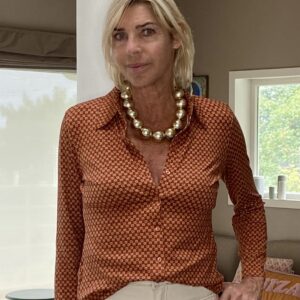Chemise imprimée orange