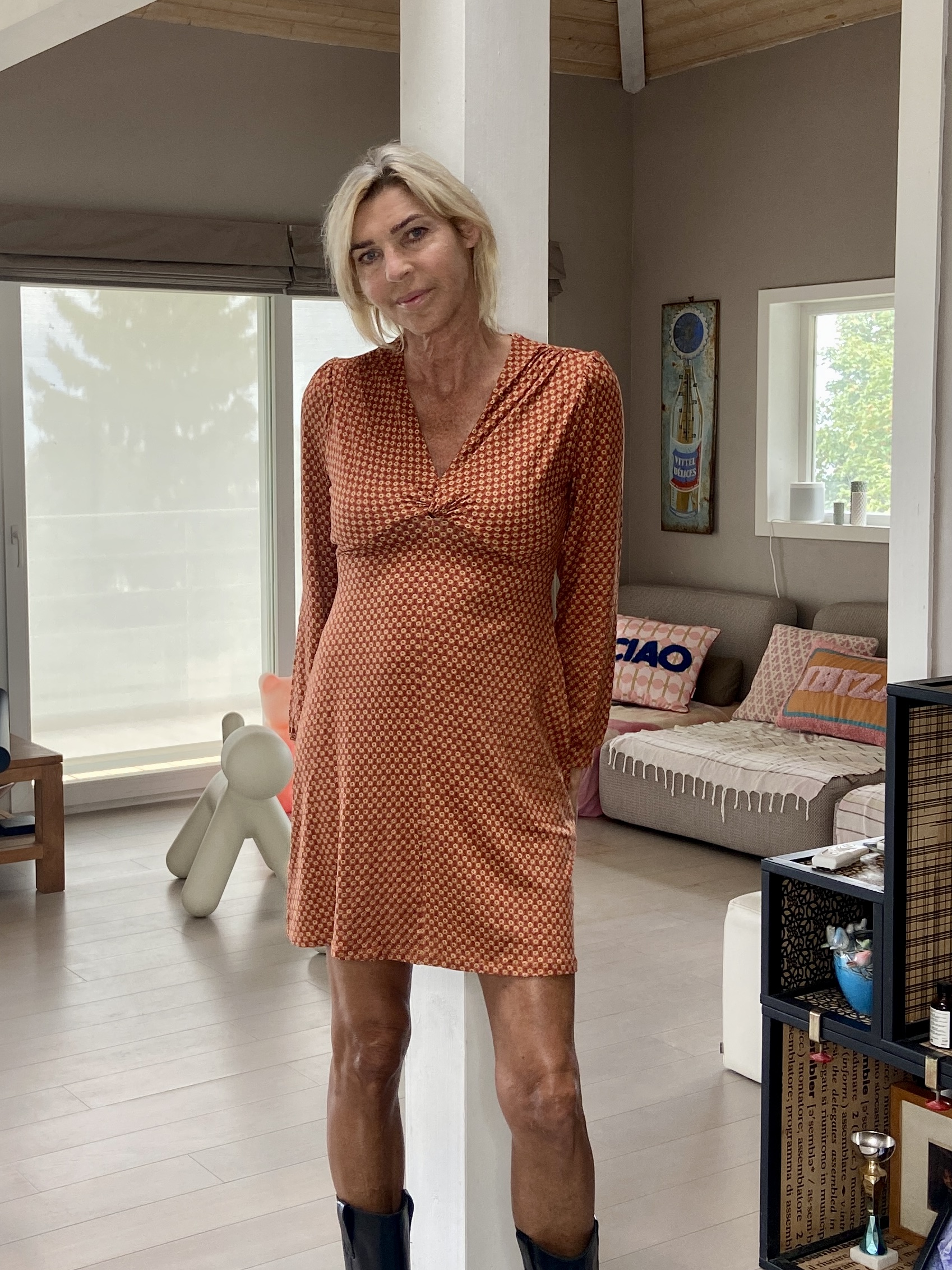 Robe imprimée orange