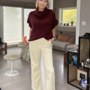 Pantalon velours écru